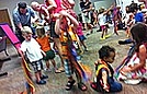 Having fun with streamers during storytime at the library