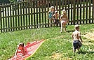 Having fun on the slip-and-slide