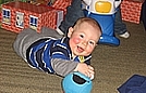 Jimmy rolled all over the floor with his ball