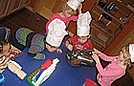 Ricky & Savannah are working together as they're pouring the chocolate dough to create a marble cake
