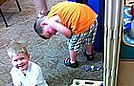 Ricky and Ethan are having fun at the library